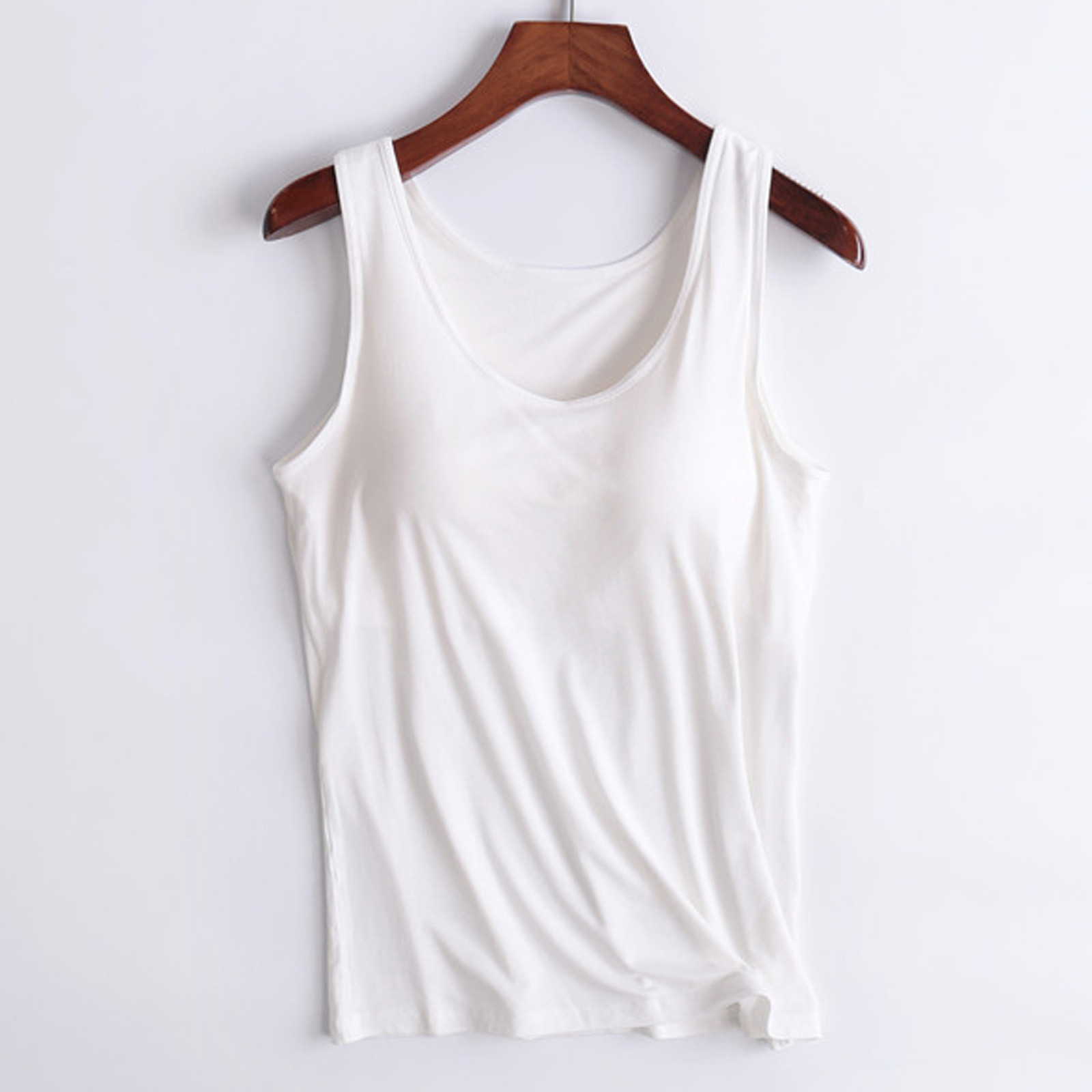 Njoeus Womens Tank Tops Built-in Bra Padded Camisole Basic Workout Yoga Workout Top Undershirt S-4XL(Available in Plus Size)